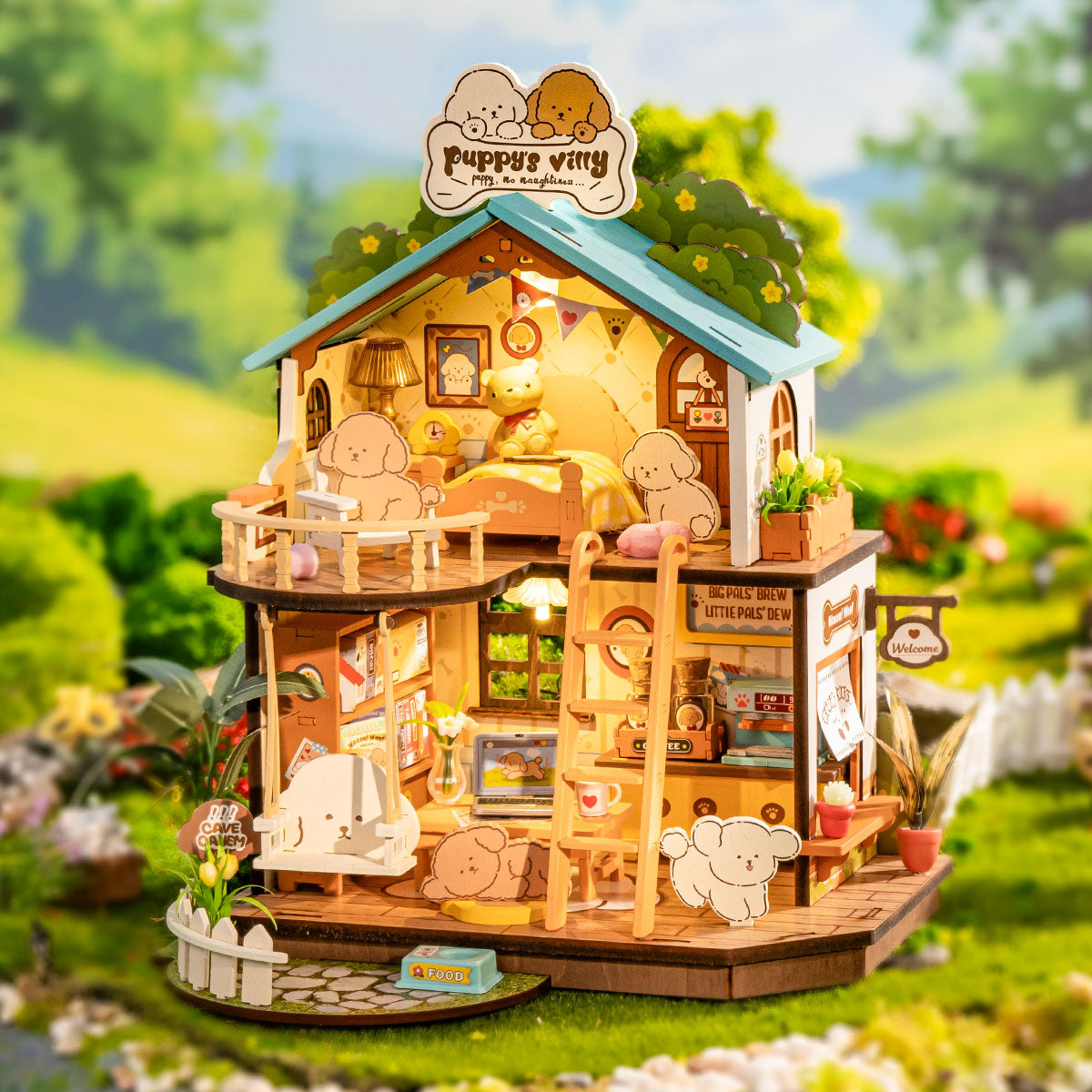 Puppy's Cozy Villa Miniature Kit completed product view