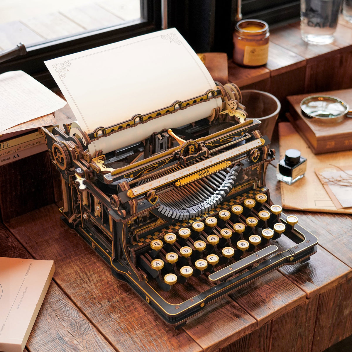 ROKR typewriter desk display