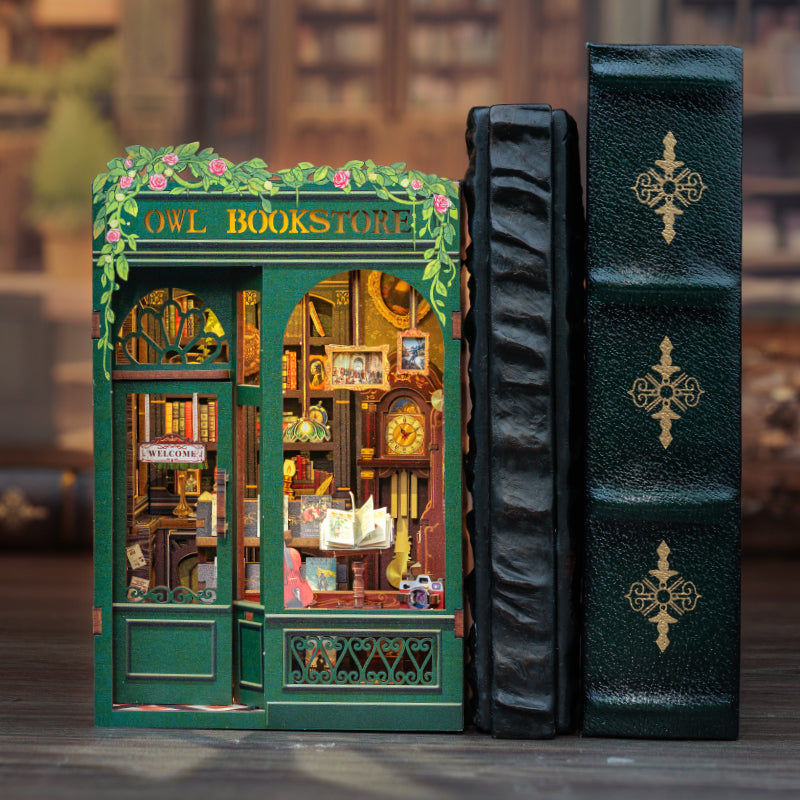 Owl Bookstore displayed beside a book