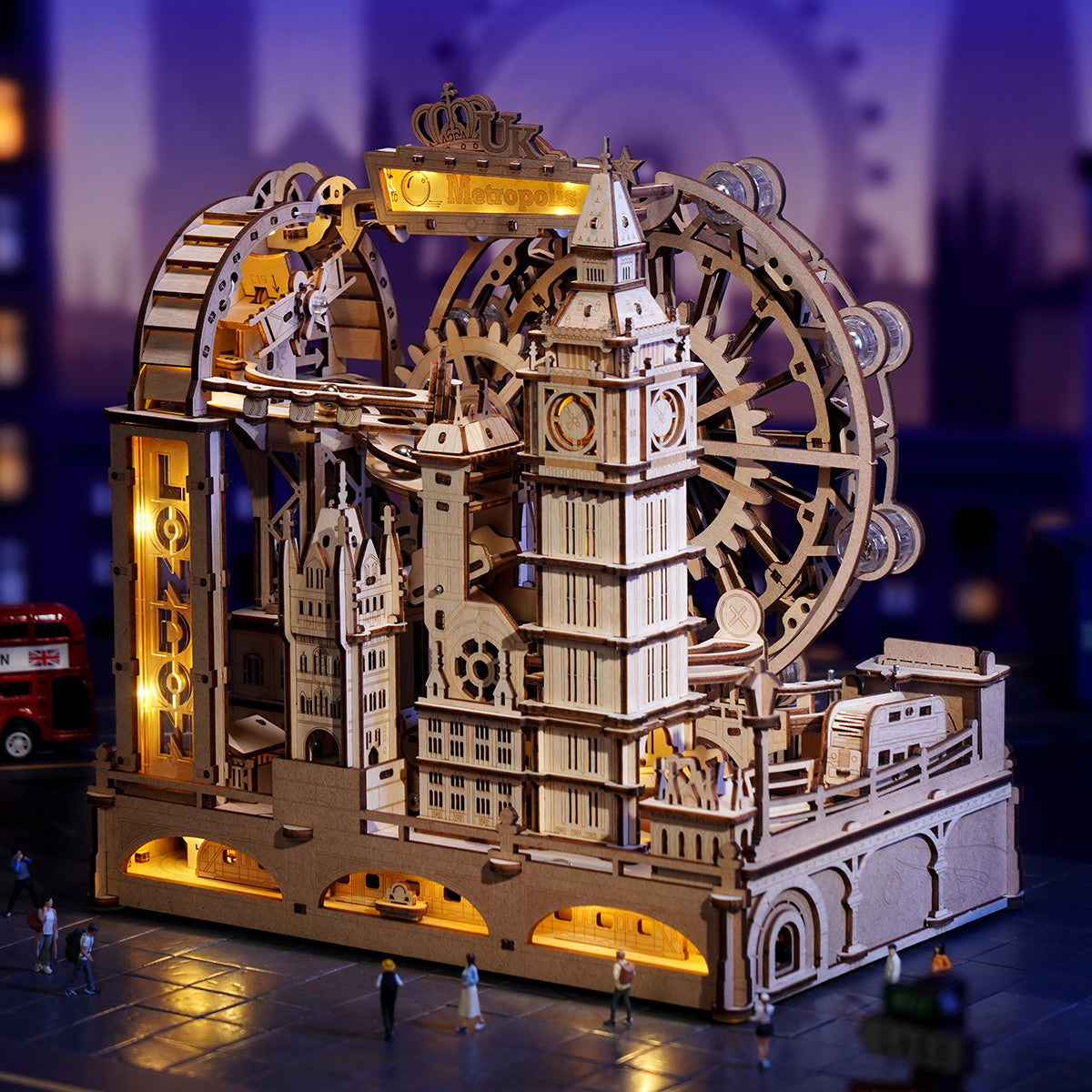 ROKR Marble Travel London Marble Run Kit official detail view 2