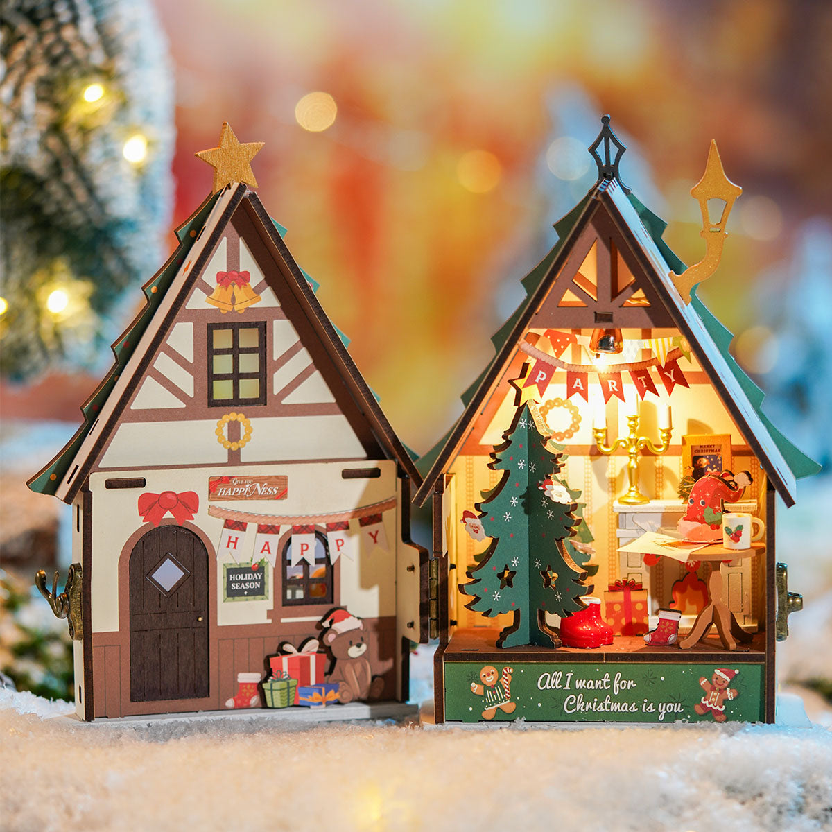 Twinkling Christmas House Miniature Kit official detail view 4