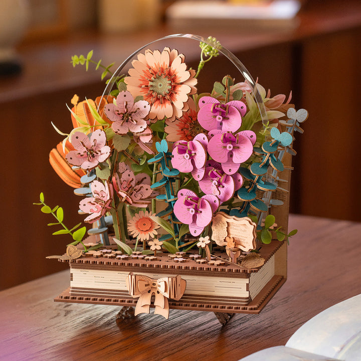 Wooden Blooming Book tabletop display