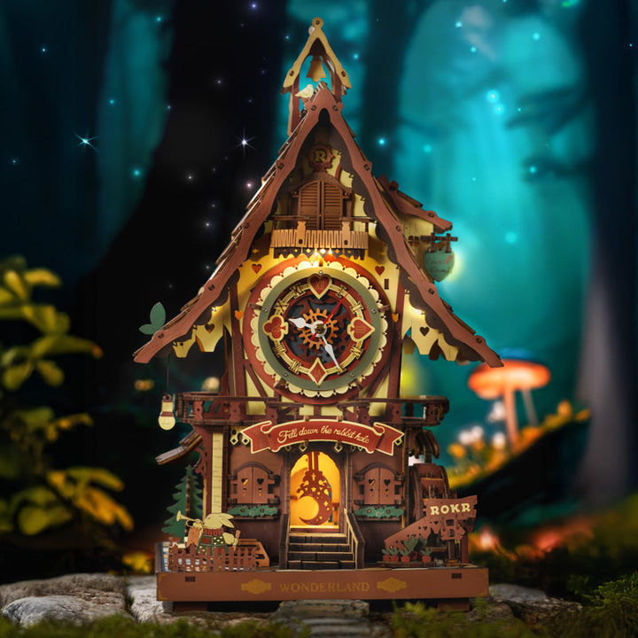ROKR Colourful Cuckoo Clock Kit completed product view