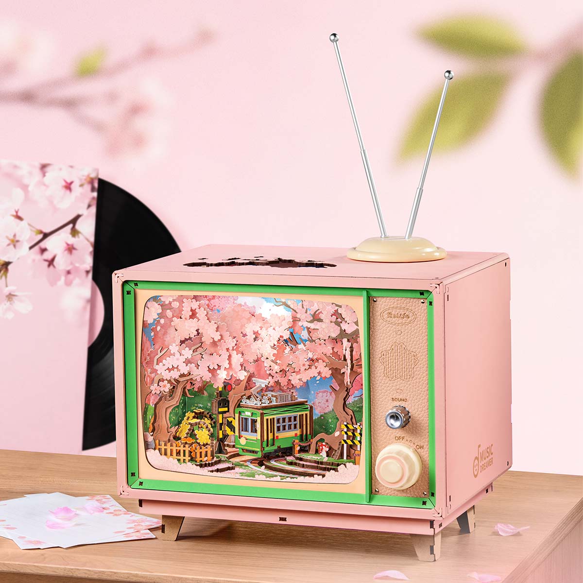 Rolife Sakura Dreamy Tour Music Box Kit official detail view 2