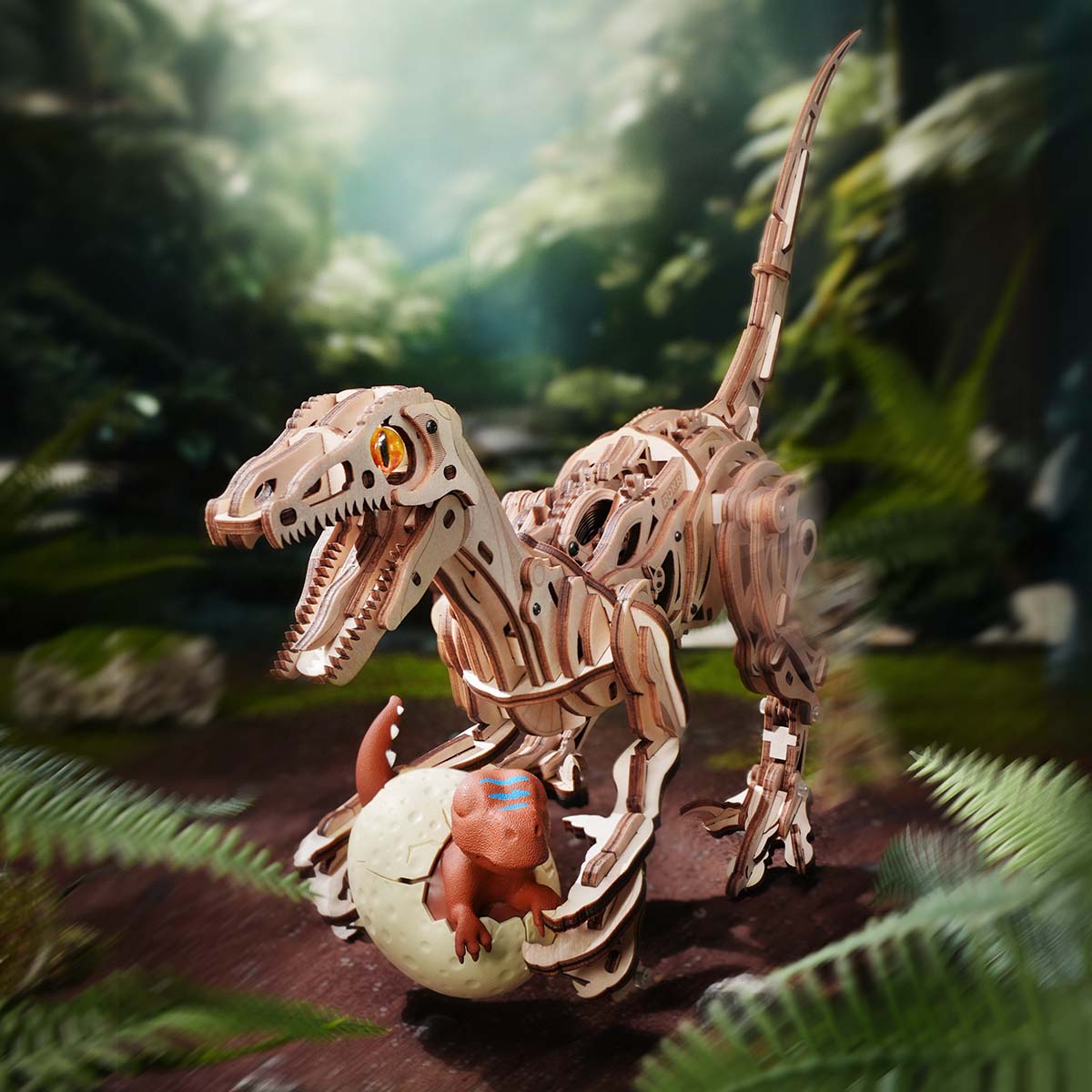 ROKR Velociraptor Mechanical Model Kit official detail view 2