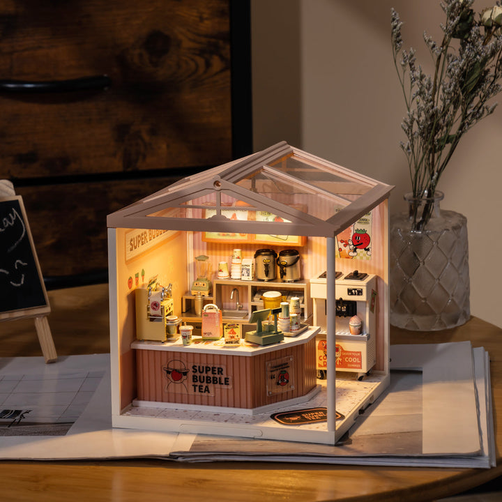 Bubble Tea House Miniature Kit completed product view