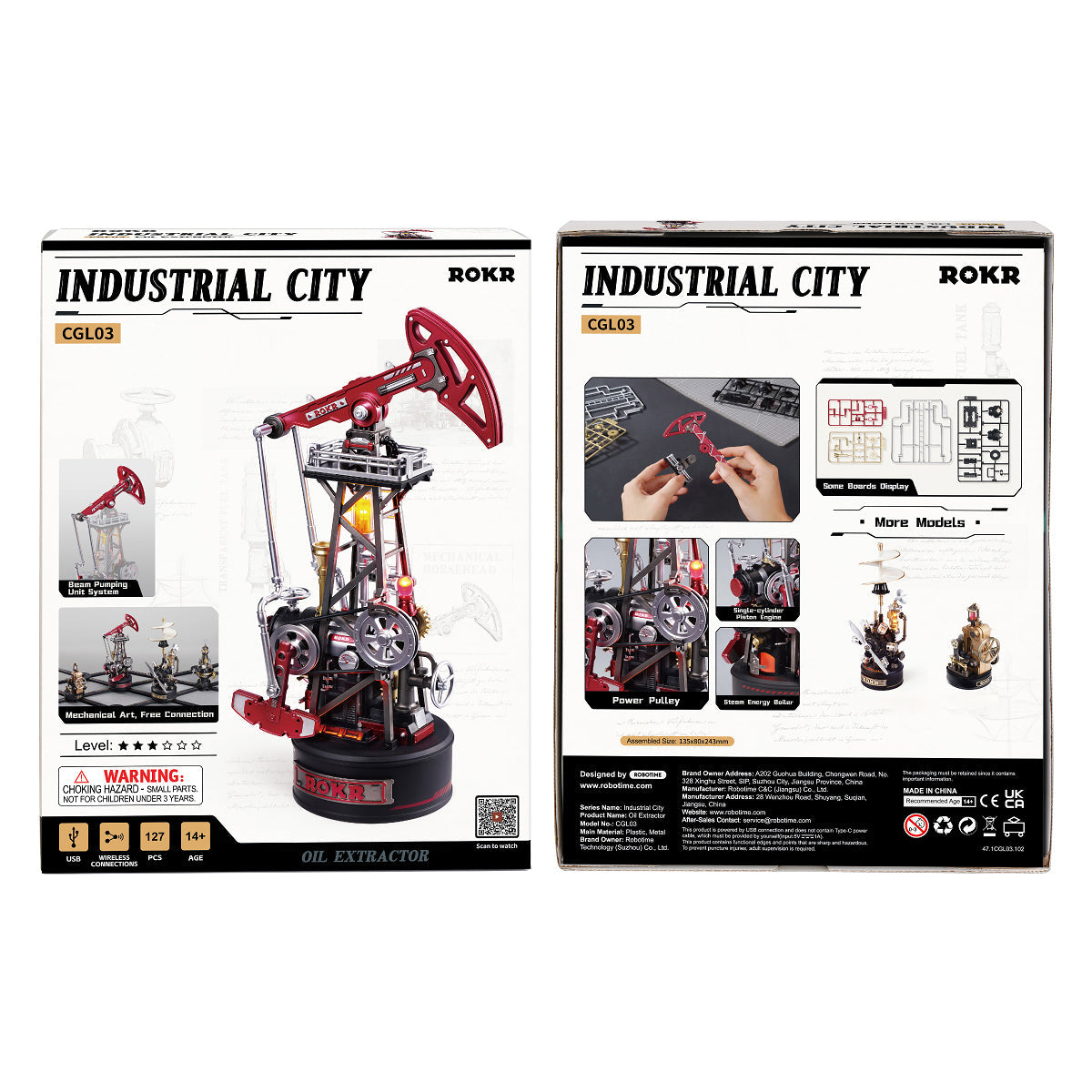 ROKR Oil Pump Jack Mechanical Model Kit official detail view 7