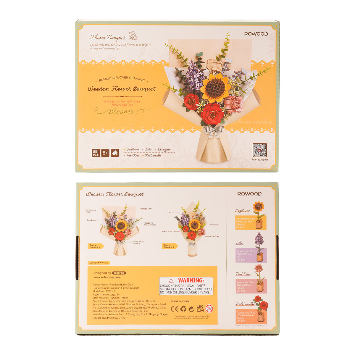 Rowood Sunflower Wooden Flower Kit official product view 21