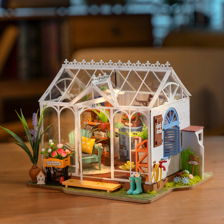 Dreamy Garden House Miniature Kit completed product view
