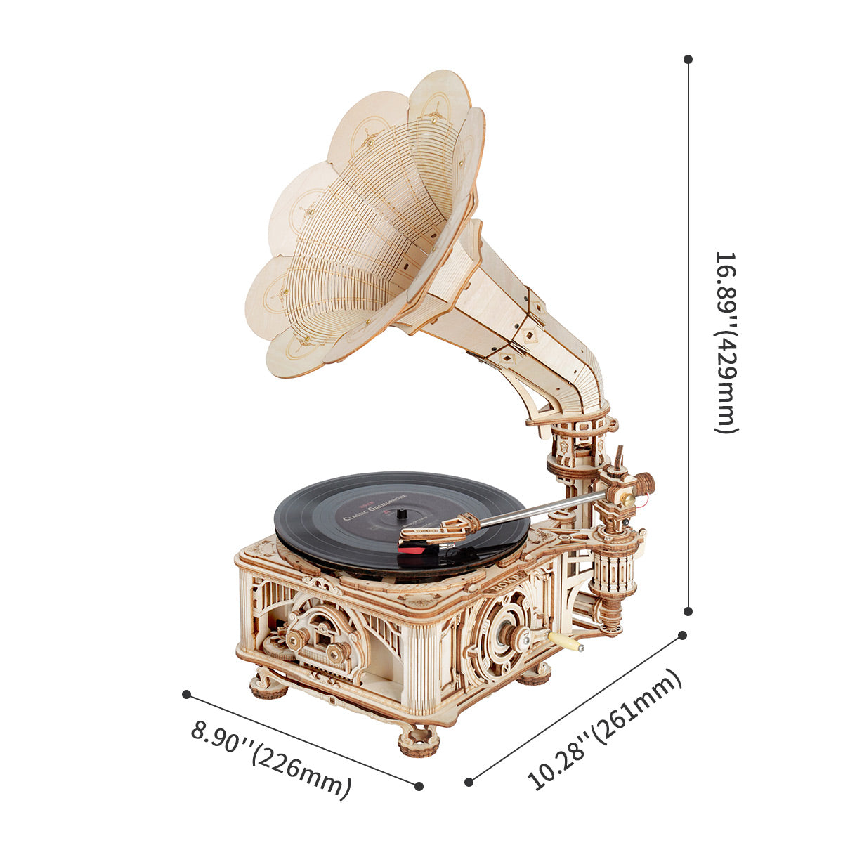 ROKR Classic Gramophone Electric Model Kit official detail view 5