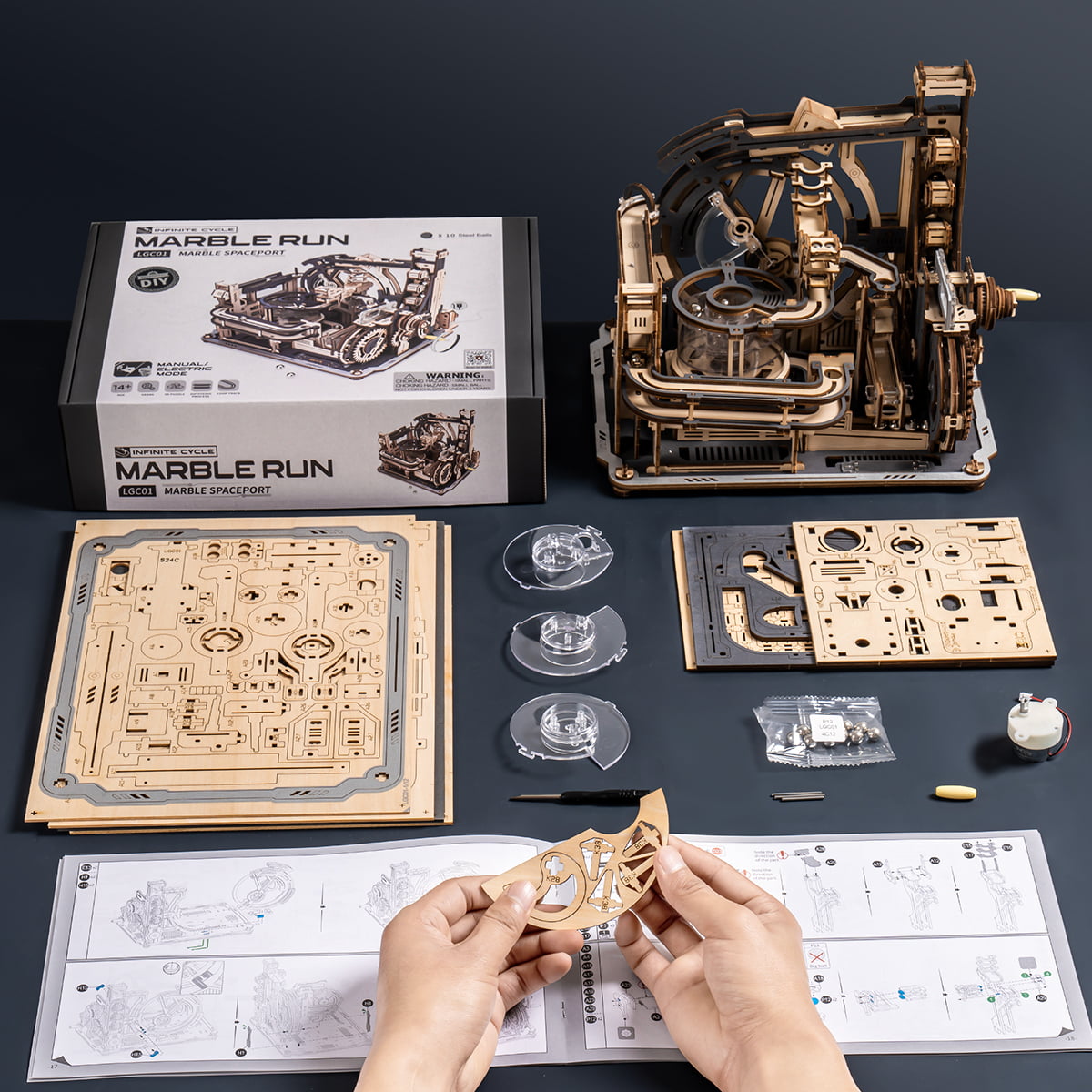ROKR Marble Spaceport Model Kit official product view 6