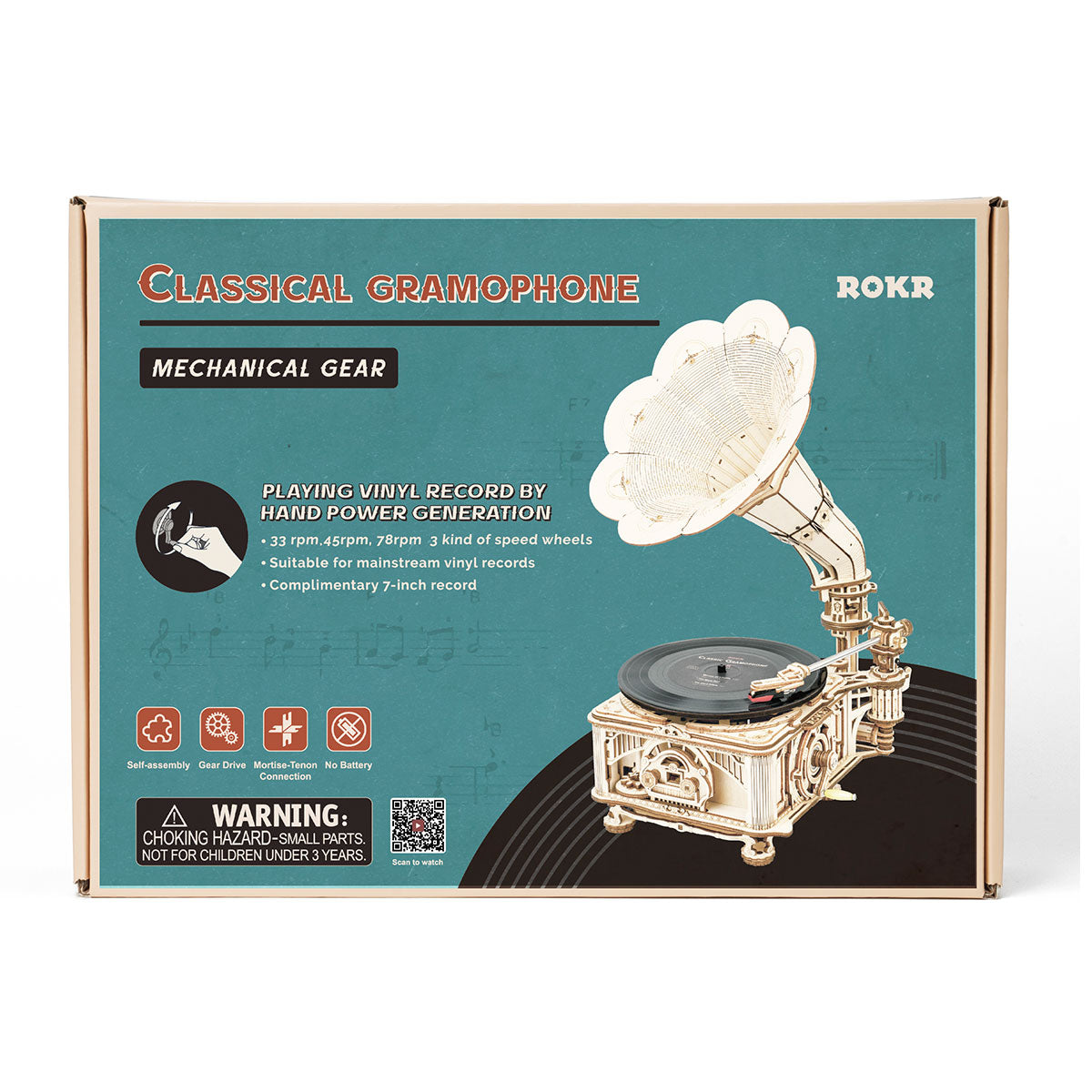 ROKR Classic Gramophone Hand-Crank Kit official product view 6
