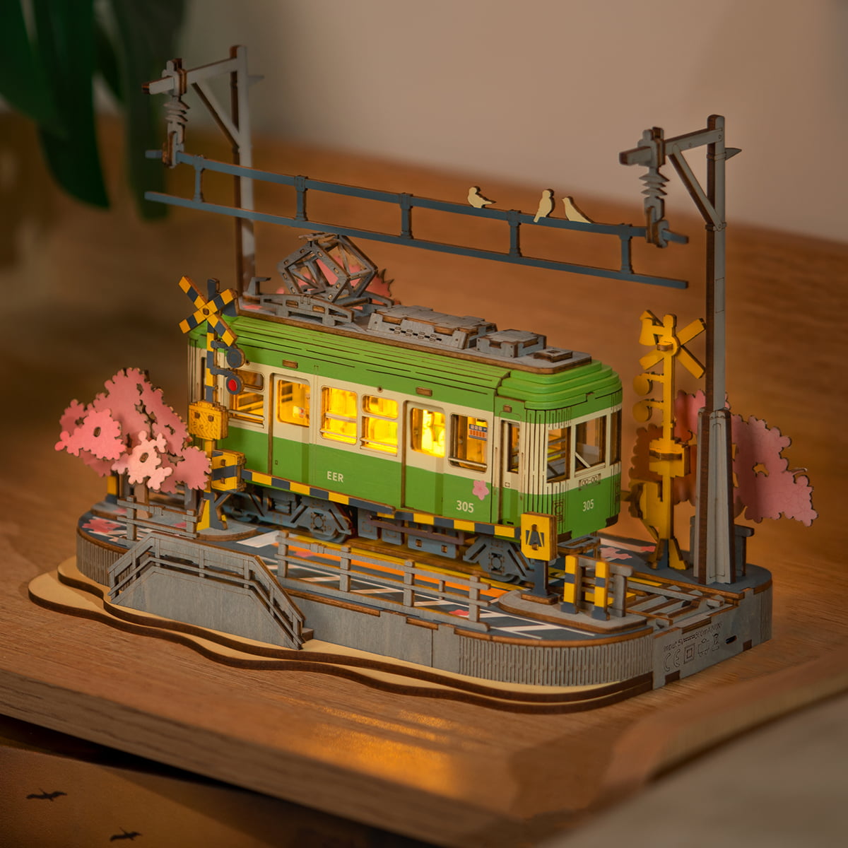 Rolife Sakura Journey Wooden Model Kit official detail view 5