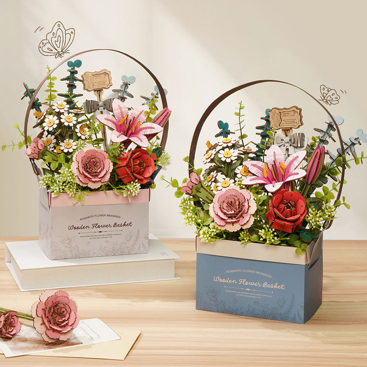 Rowood Wooden Flower Basket Kit official detail view 4