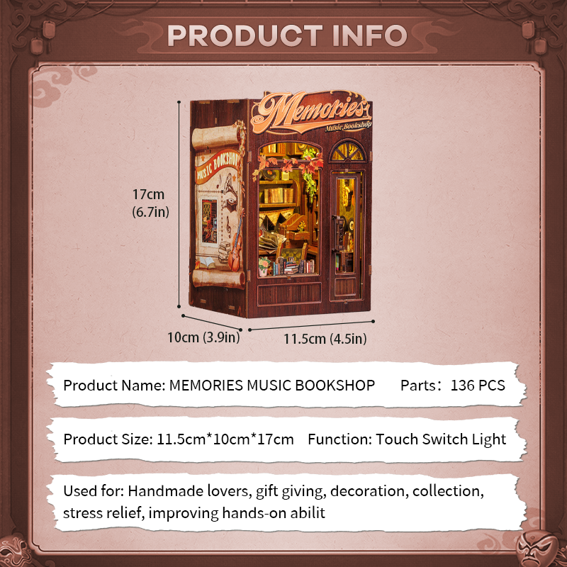 Memories Music Bookshop Book Nook Kit official product view 13