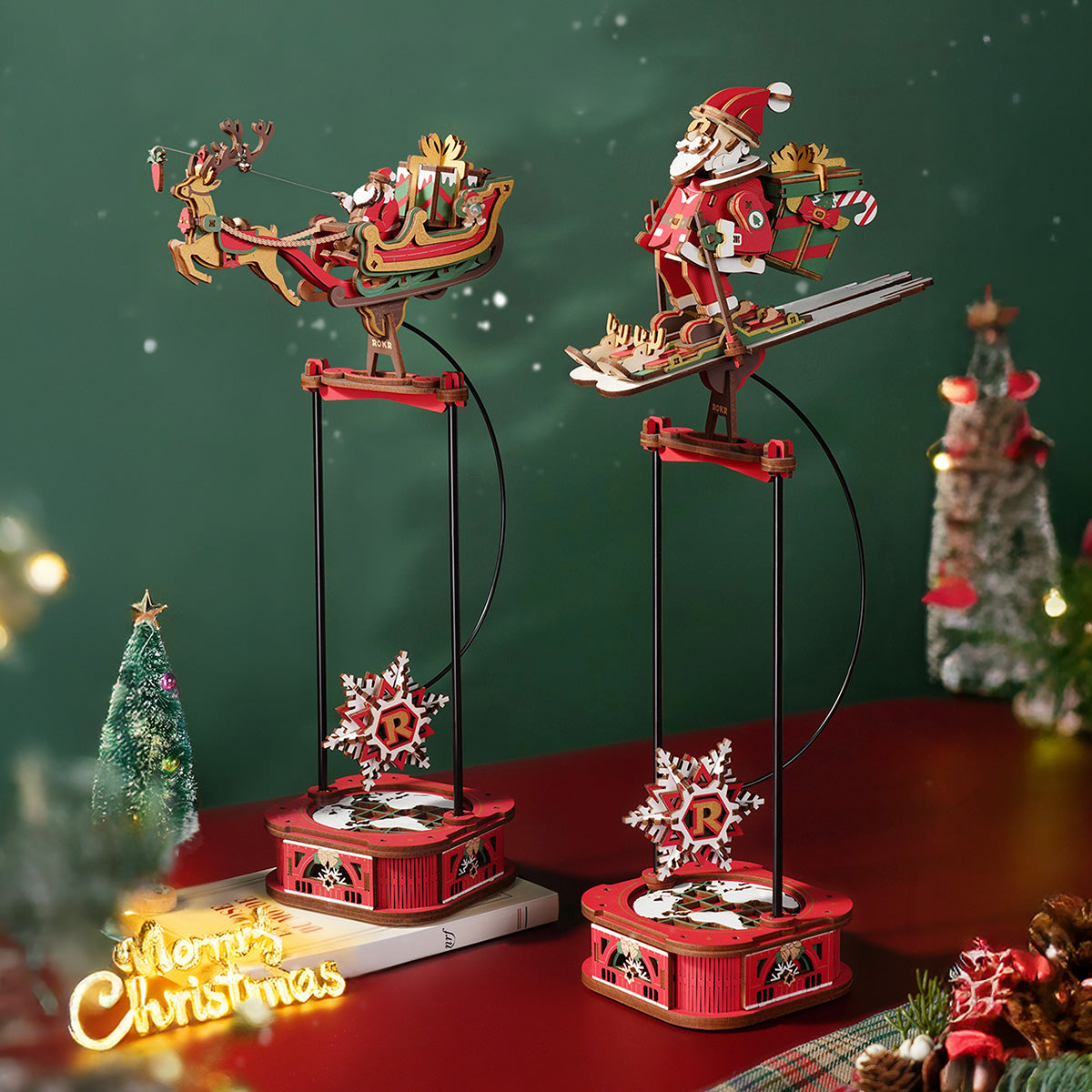 ROKR Santa on Skis Balance Toy Kit official detail view 6