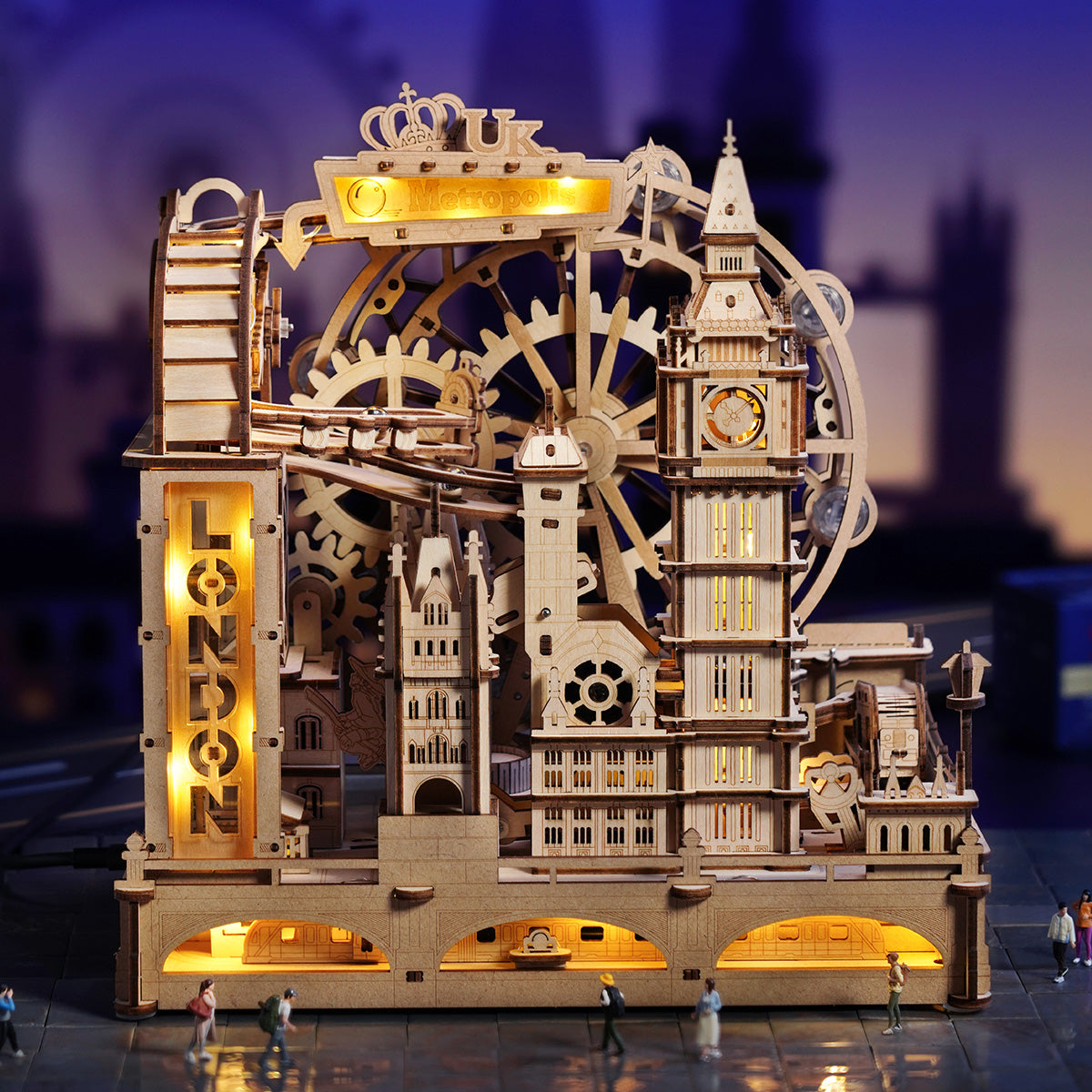 ROKR Marble Travel London Marble Run Kit official detail view 3