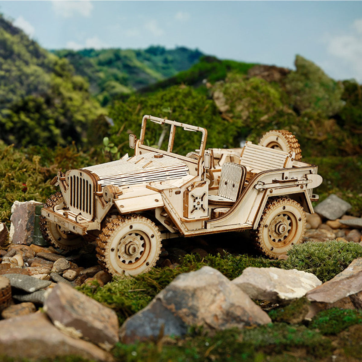 ROKR Army Jeep Model Kit official product view 3