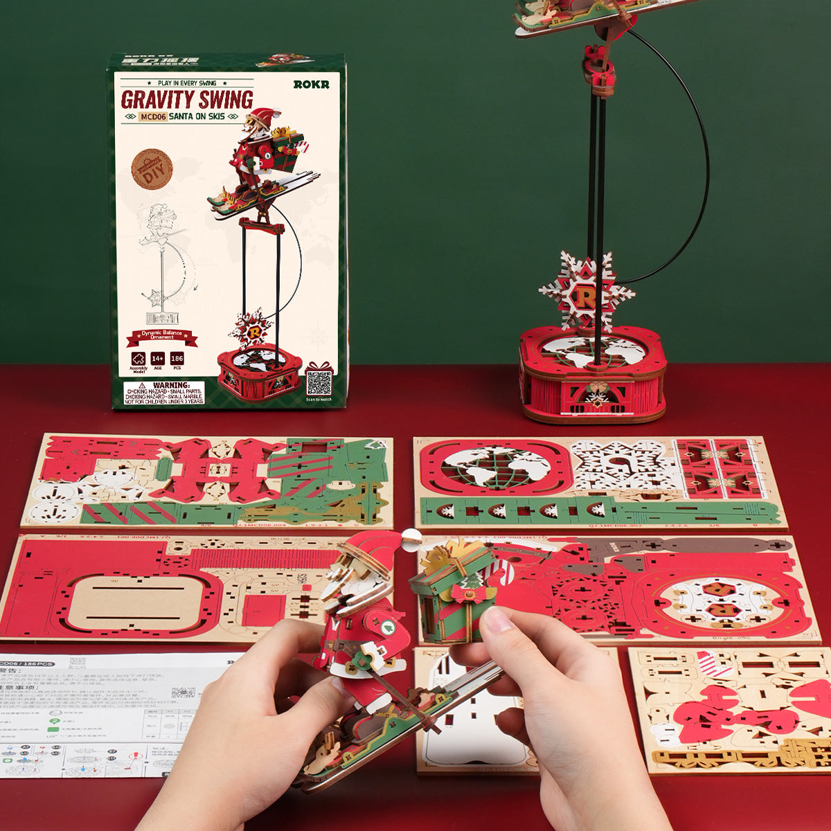 ROKR Santa on Skis Balance Toy Kit official detail view 5