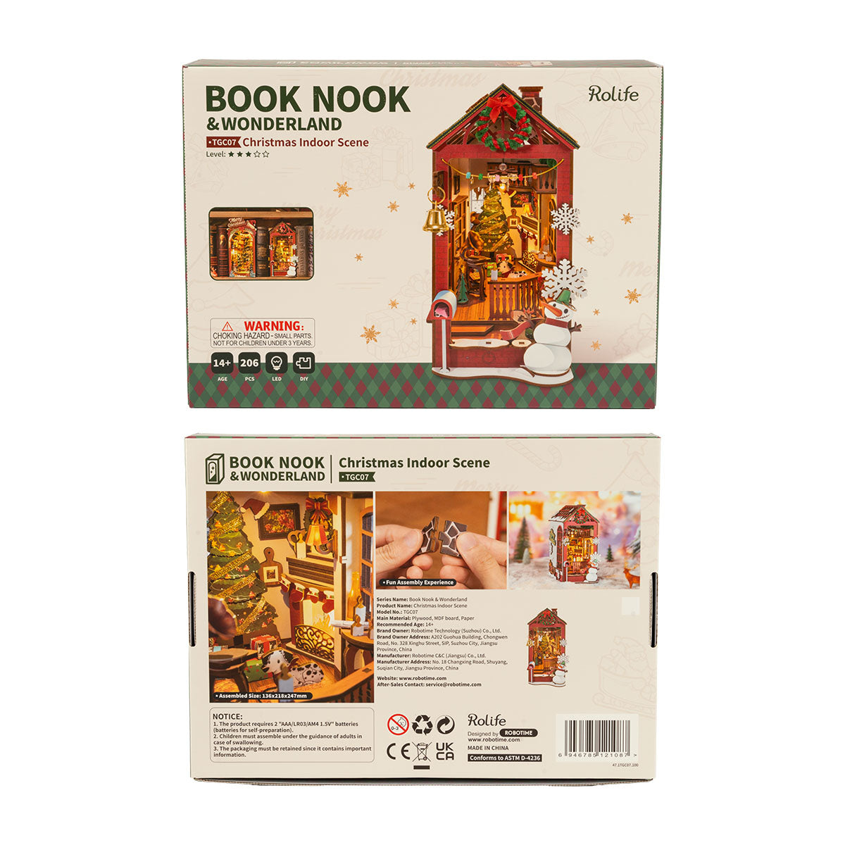 Christmas House Book Nook Kit official detail view 8
