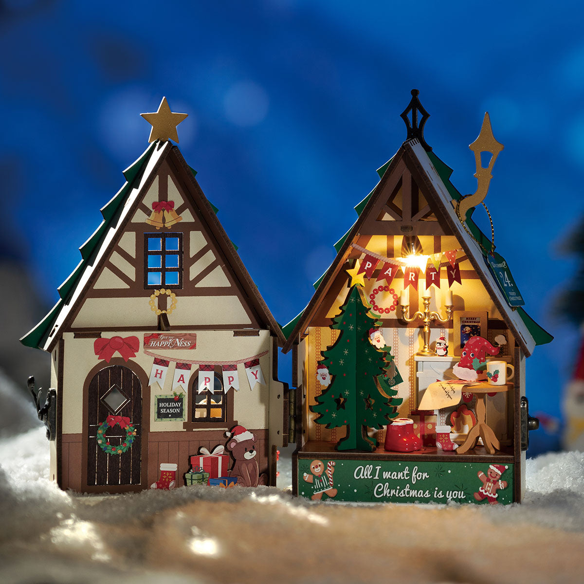 Twinkling Christmas House Miniature Kit official detail view 2