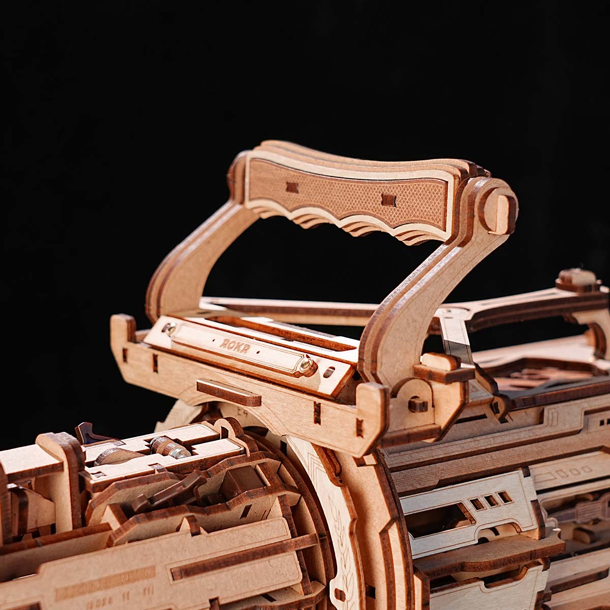 ROKR Rotating-Barrel Wooden Model Kit official product view 5