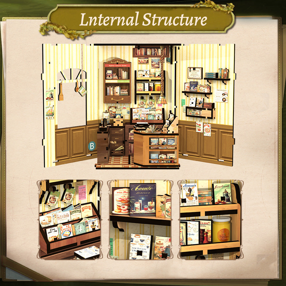 Cooking Bookstore Book Nook Kit official product view 8