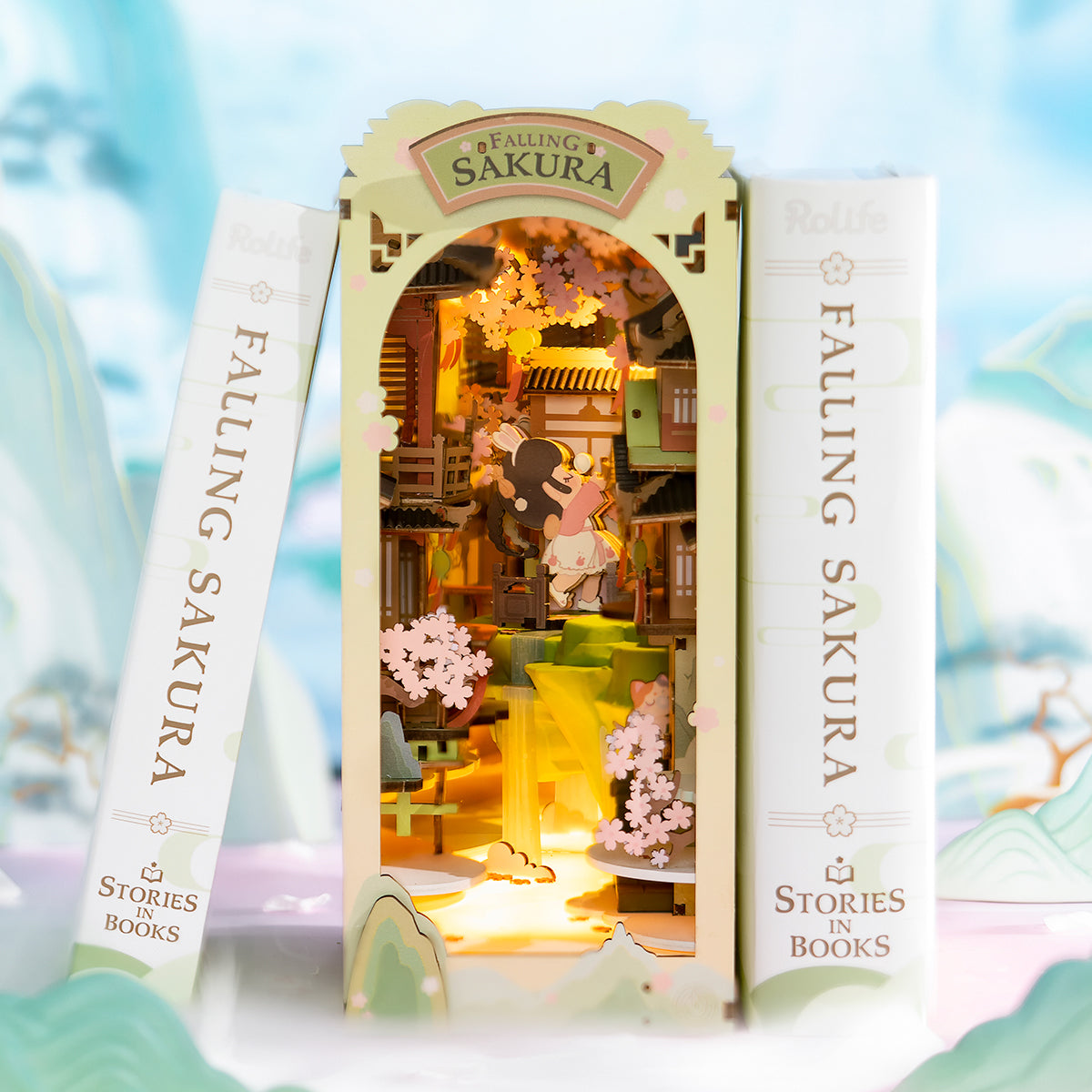 Falling Sakura Book Nook Kit official detail view 2