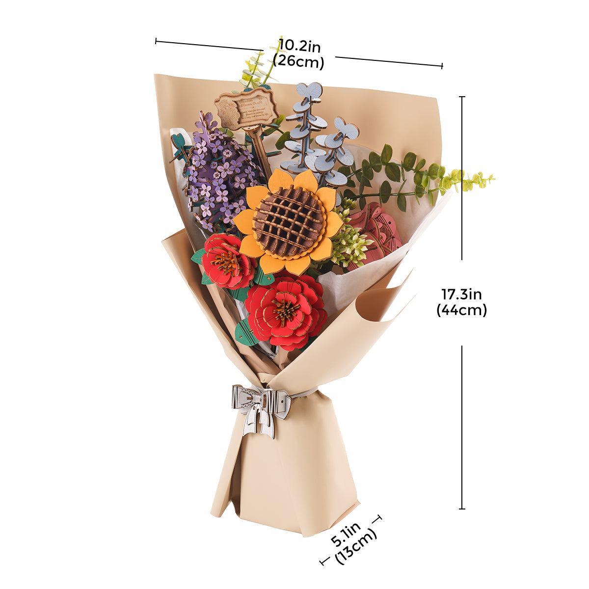 Rowood Pink Rose Wooden Flower Kit official product view 22