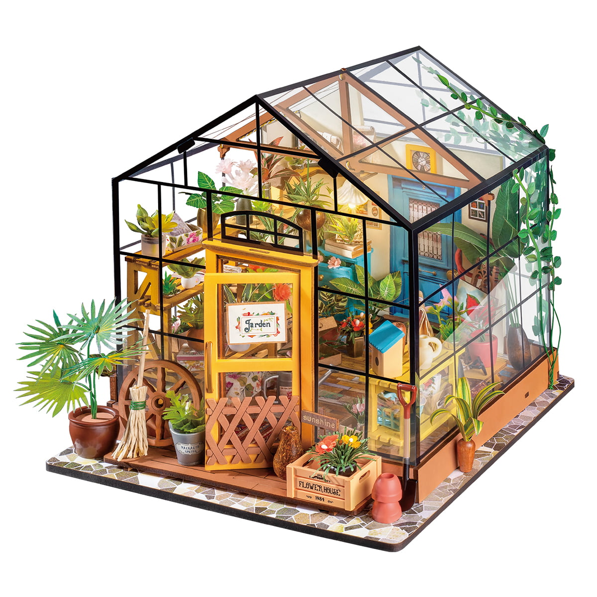 Cathy's Flower House Miniature Kit completed product view