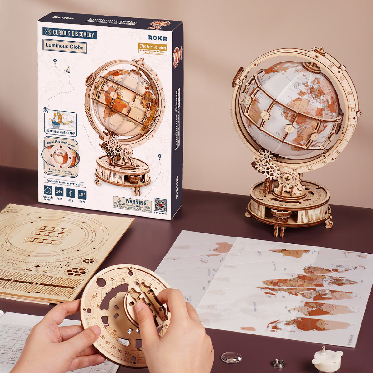 ROKR Luminous Globe Electric Model Kit official detail view 7