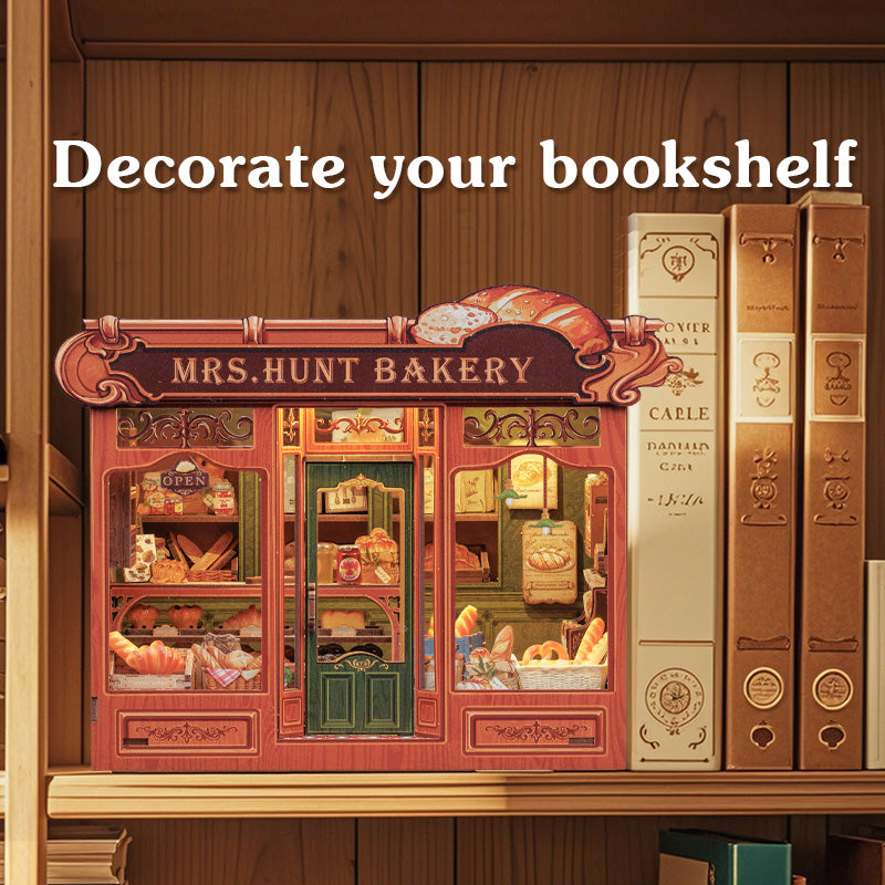 Mrs Hunt Bakery displayed between books