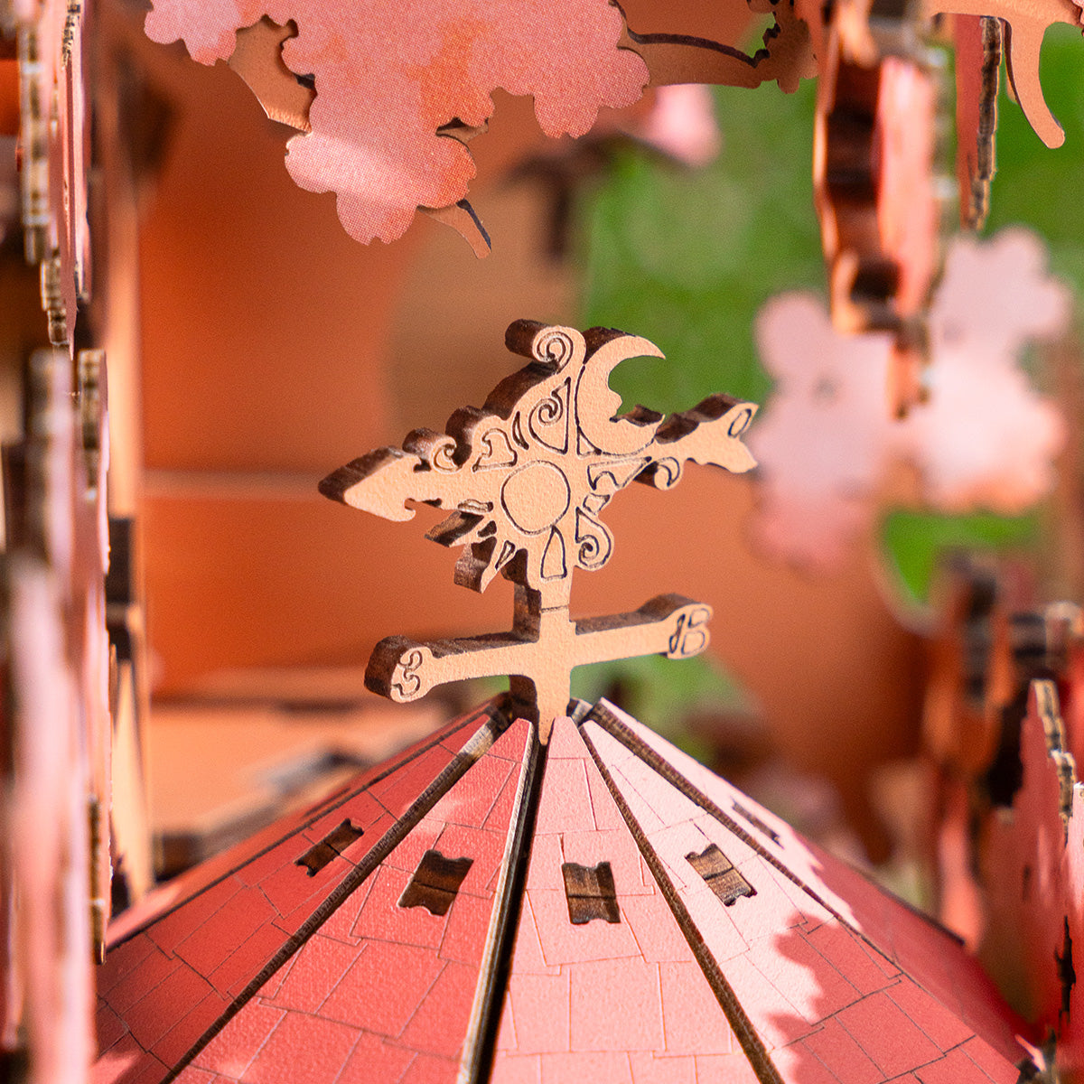 Rolife Sakura Tree House Wooden Model Kit official detail view 5