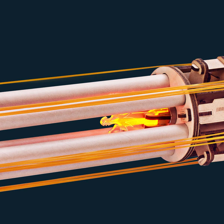 ROKR Rotating-Barrel Wooden Model Kit completed product view