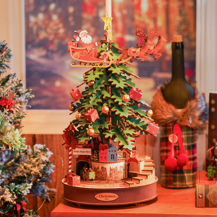Rolife Christmas Melody Tree Music Box Kit official detail view 2