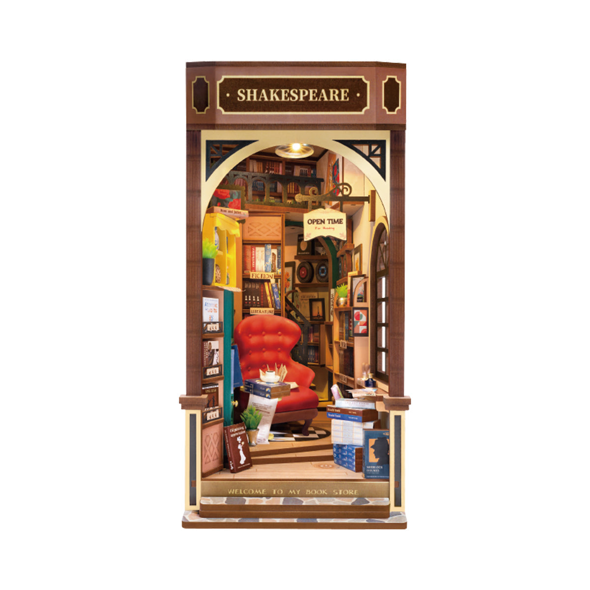 Bookstore Book Nook Kit completed product view