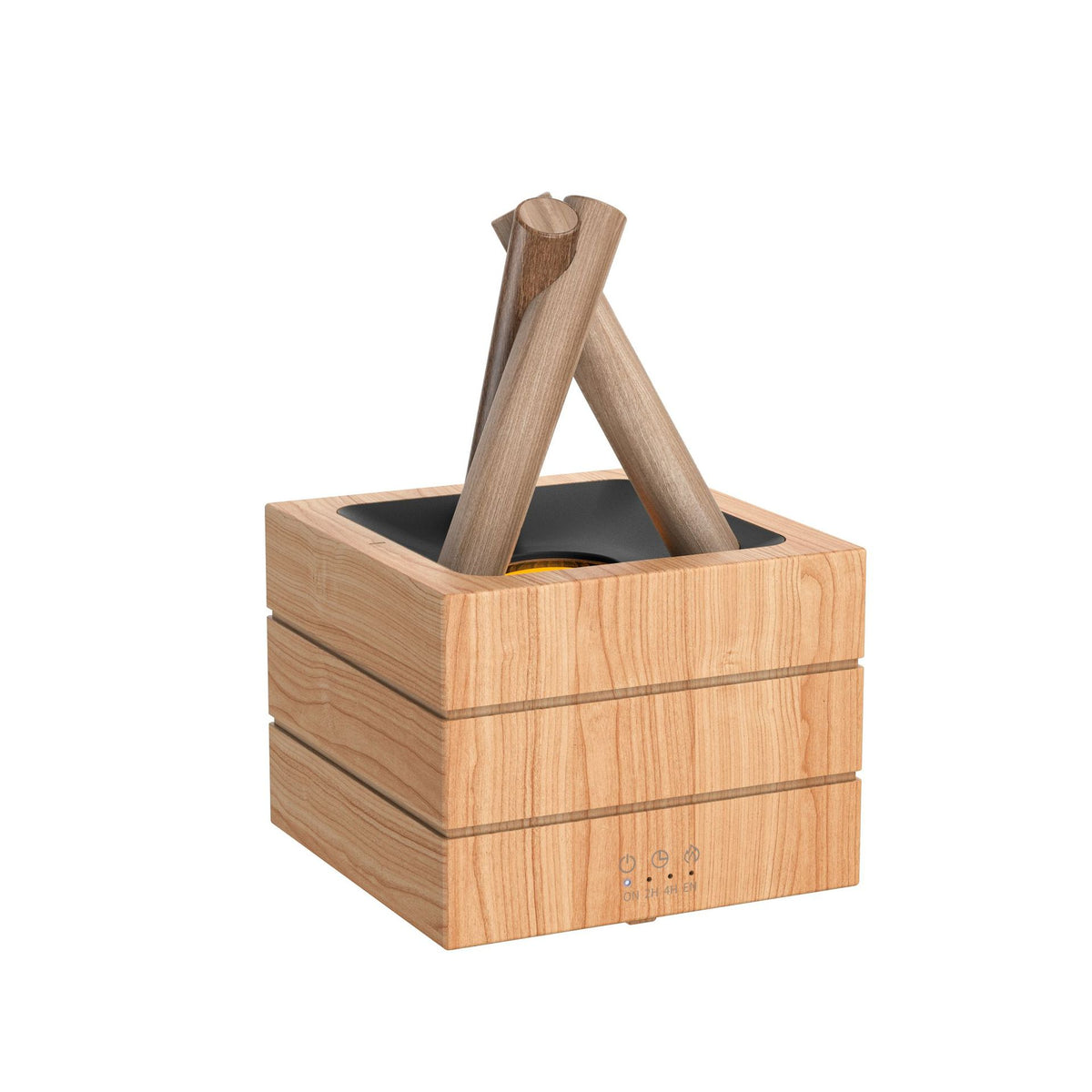 MOMO. Lab Bonfire Flame Aroma Diffuser in Wood Grain