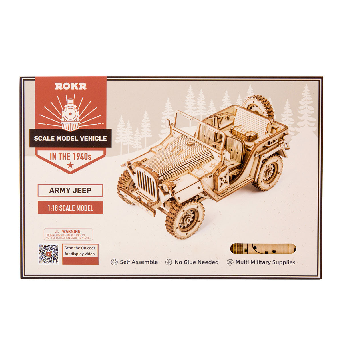 ROKR Army Jeep Model Kit official product view 7