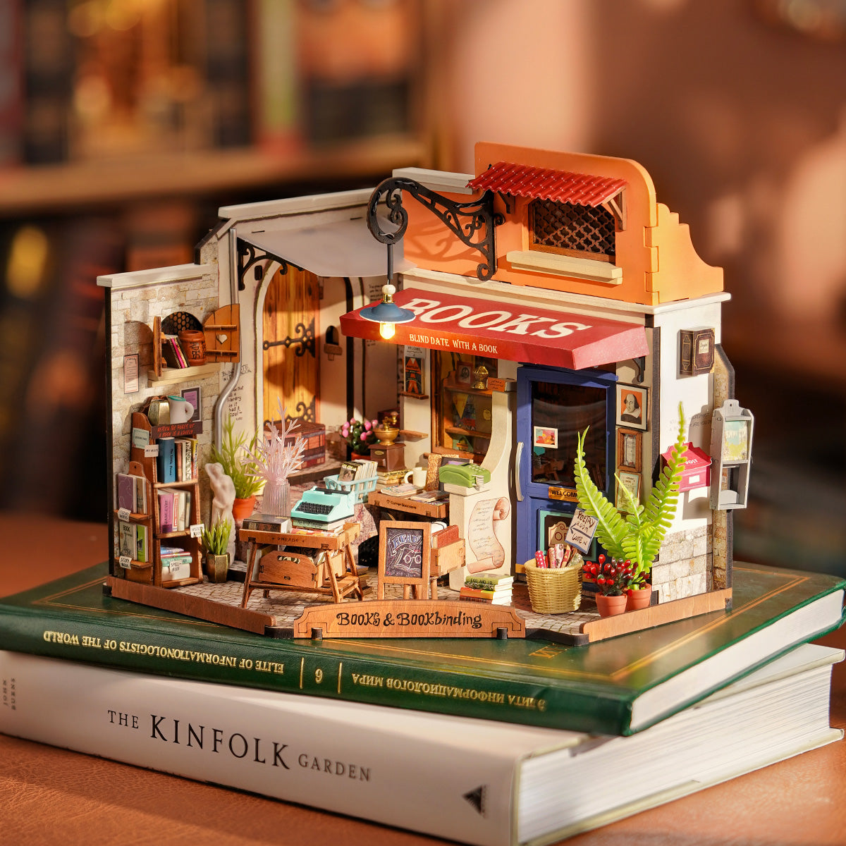 Corner Bookstore Miniature House Kit official product view 3