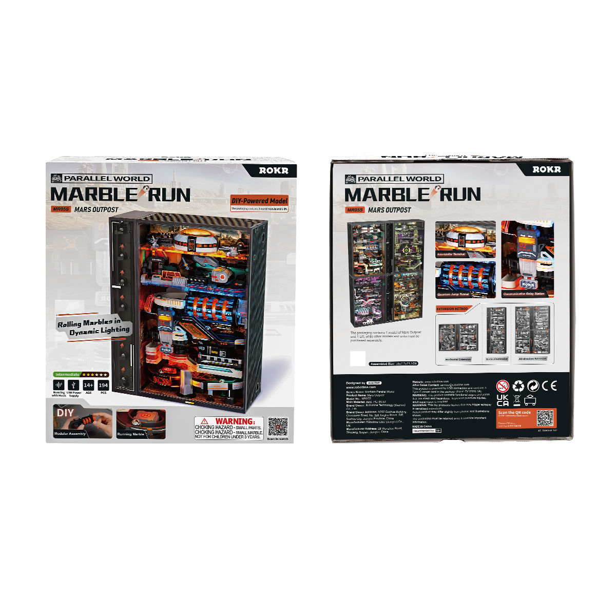 ROKR Mars Outpost Marble Run Kit official detail view 7