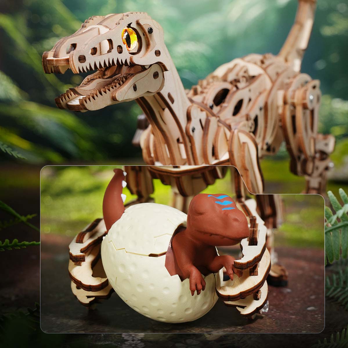ROKR Velociraptor Mechanical Model Kit official detail view 5