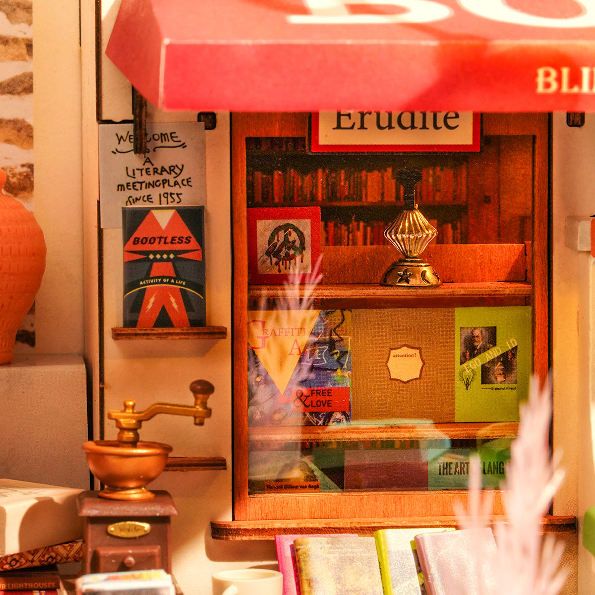 Corner Bookstore Miniature House Kit official product view 5
