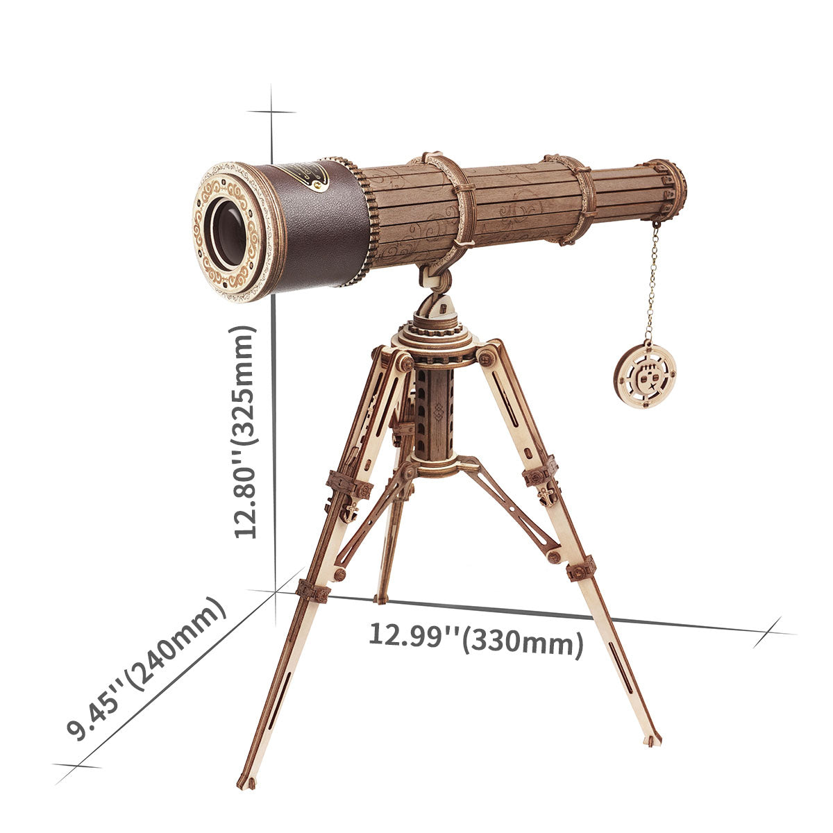 ROKR Monocular Telescope Wooden Model Kit official product view 6