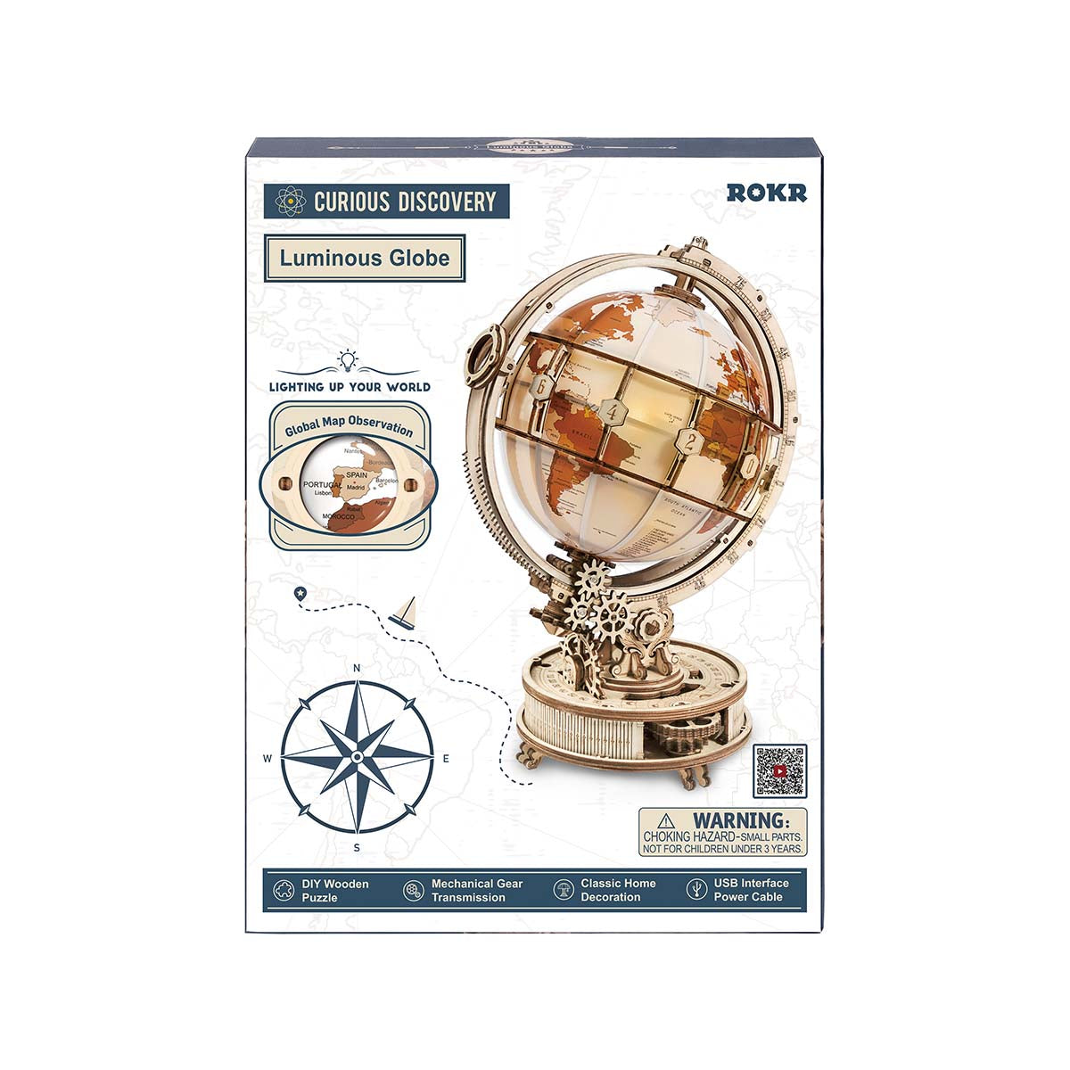 ROKR ST003 Luminous Globe Model Kit official product view 8