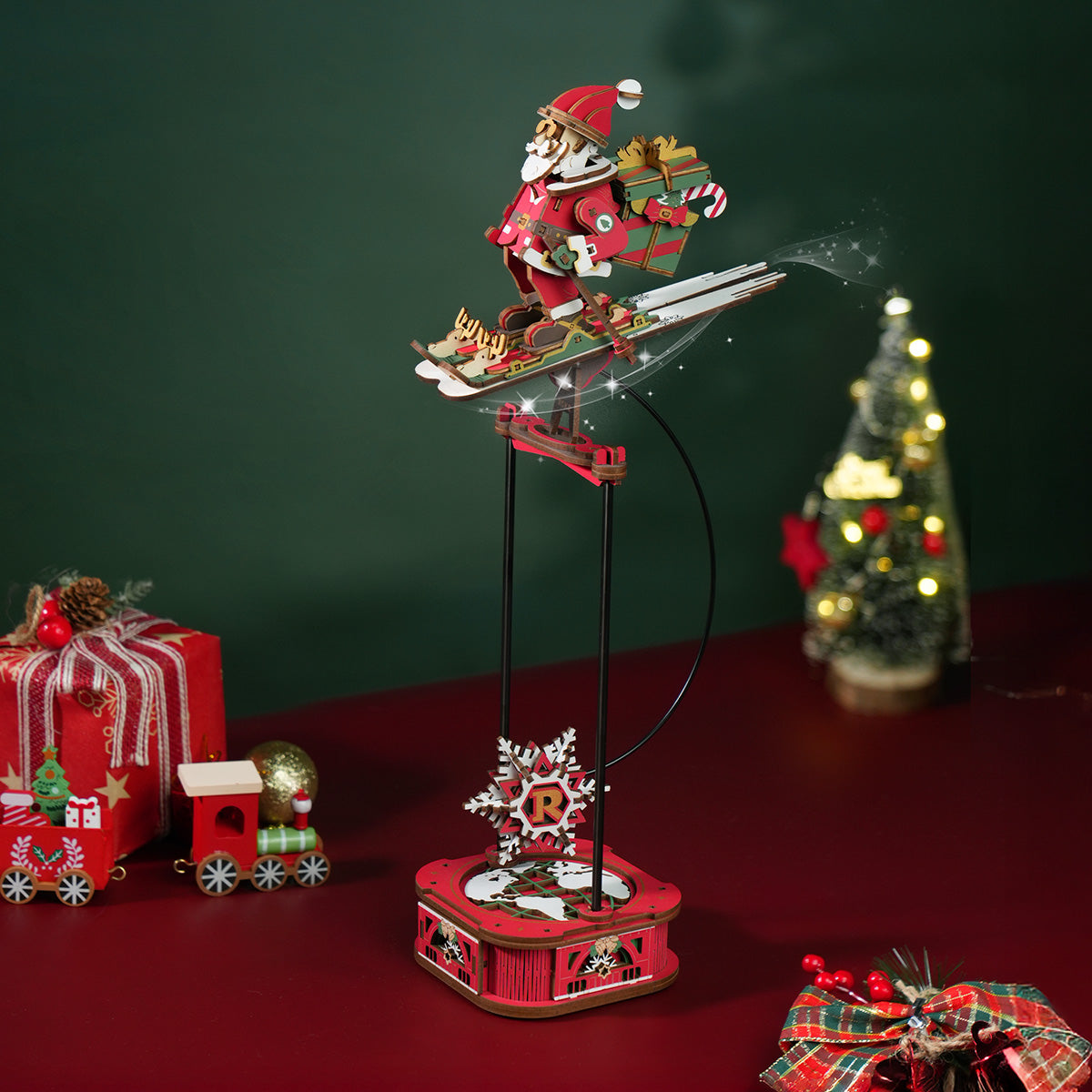 ROKR Santa on Skis Balance Toy Kit official detail view 2