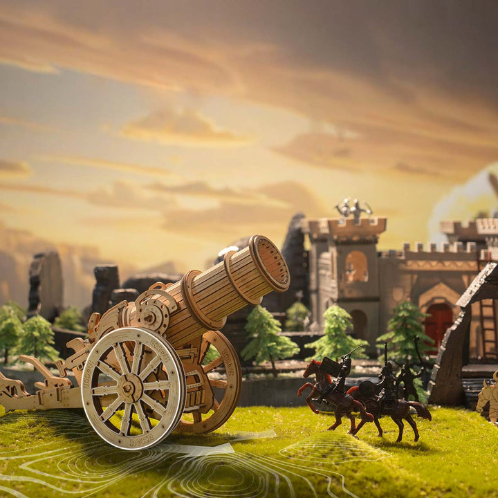 ROKR Wheeled siege artillery Model Kit completed product view