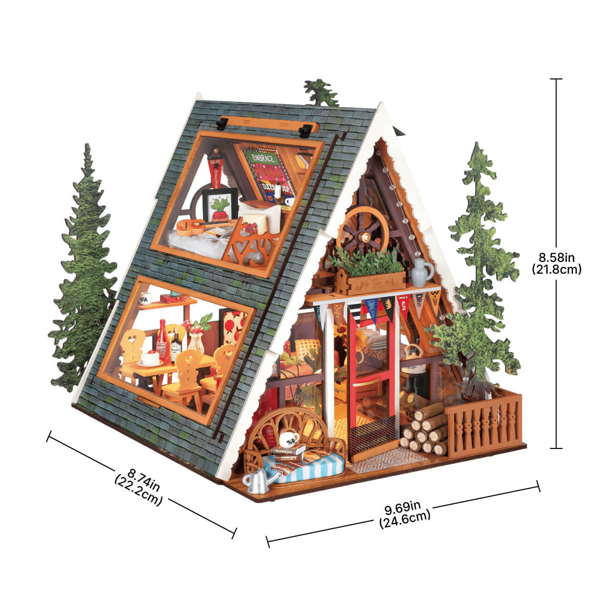 A-Frame Cabin Miniature House Kit official detail view 6