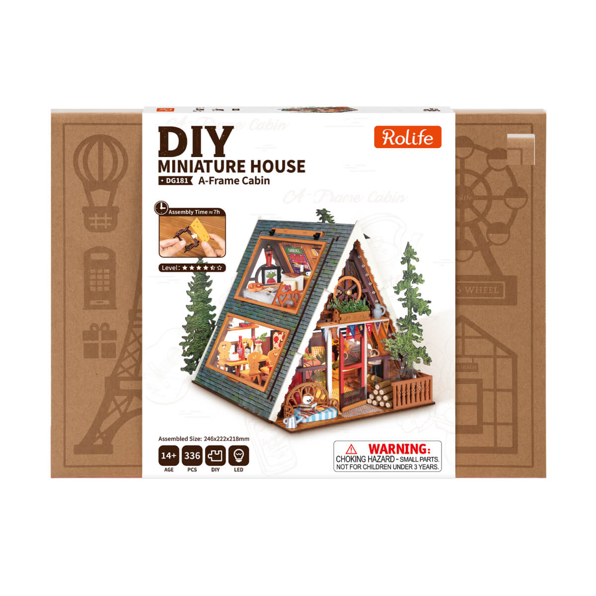 A-Frame Cabin Miniature House Kit official detail view 7