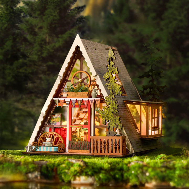 A-Frame Cabin Miniature House Kit official detail view 2