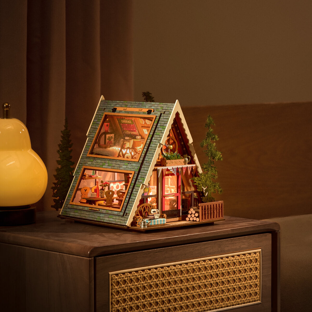 A-Frame Cabin Miniature House Kit official detail view 3